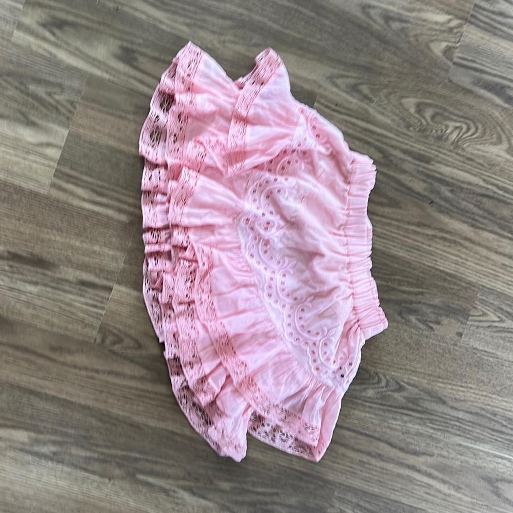 LoveShackFancy pink skirt